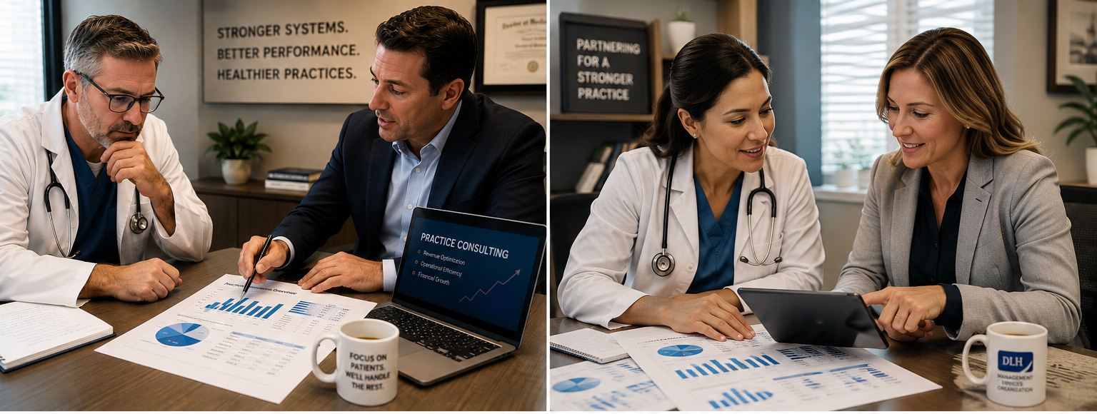 Doctors working with practice consultants to improve financial and operational performance